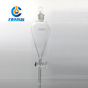 1543 CORDIAL Pabrik Langsung Harga Kualitas Tinggi Lab Glassware Bentuk Pir Kaca Corong Pemisah - Product Image 3