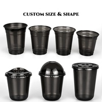 Gobelets jetables légers en PET de 10 oz et 16 oz avec logo personnalisé, couvercles et pailles pour café glacé, boissons froides, soda - Idéal pour fêtes, bars, commerces