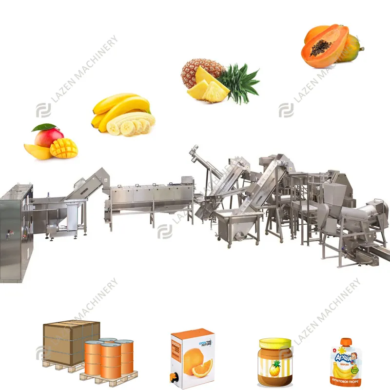 Solution clé en main pour la fabrication de pulpe de mangue/ananas/fruit de la passion/goyave/noix de coco Machine de remplissage aseptique de sacs