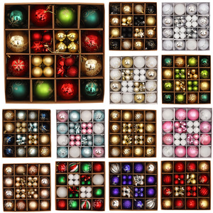 Nuevo Juego de Adornos Navideños Transfronterizos, 44 Piezas, Decoraciones para Árbol de Navidad Pintadas y Galvanizadas, Caja de Regalo, Bolas Colgantes de Diferentes Formas - Product Image 3