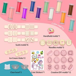 <strong>Kitchen</strong> <strong>Playdough</strong> Preschoolers Crafts Activity Noodle Maker Modeling Compound Clay Tool Kit for Kids Non-Toxic - Product Image 5