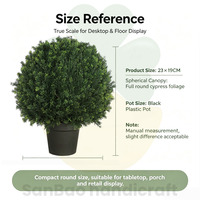 Árbol Topiario Artificial de Ciprés y Cedro de 9 Pulgadas, Planta Artificial en Maceta de 23 cm, Decoración para el Hogar, Oficina, Mesa Interior, Estante
