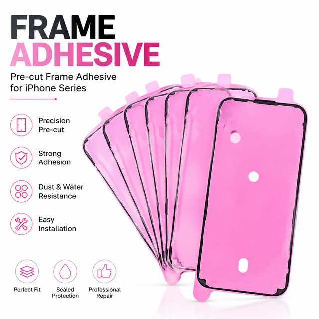 10pcs/Bag Frame Adhesive for iPhone 12 13 14 15 16 Pro Max Screen Repair High Strength Pre-cut Waterproof Dustproof Replacement