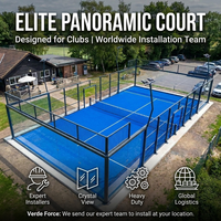 Terrain de padel panoramique de luxe, équipement de padel professionnel haut de gamme pour extérieur