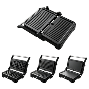 <span class=keywords><strong>Grill</strong></span> électrique à contact antiadhésif SS avec <span class=keywords><strong>plaques</strong></span> <span class=keywords><strong>amovibles</strong></span> 90 ° 180 ° Presse à panini Open Cool Touch Healthy - Product Image 3