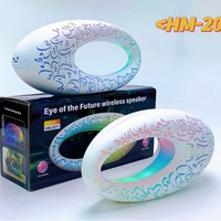 HM-2071 Mini Enceinte Intelligente Portable Bluetooth avec Éclairage LED RGB, Subwoofer Sans Fil pour Extérieur, Lumière Scintillante et Batterie