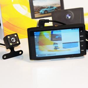 Cámara de salpicadero DVR <span class=keywords><strong>2022</strong></span> P para <span class=keywords><strong>coche</strong></span>, 3 CANALES, 4 pulgadas, 3 cámaras FHD, frontal, interior y trasera, 3 vías, registrador, novedad de 1080 - Product Image 1