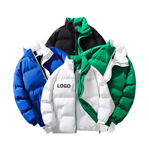 Thickening Vintage Bomber Jacket Stand Collar Zipper Custom Embroidery Windproof Warm <b>Winter</b> Men's <b>Coat</b> Plain Dyed Woolen Fabric - Product Image 1