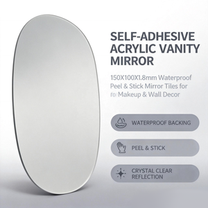 Self Adhesive <b>Acrylic</b> <b>Mirror</b> Sheet, Peel and Stick Custom Size for Bathroom, Cabinet, Furniture & DIY Wall Decor - Product Image 2