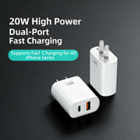 Chargeur rapide GaN 20W, adaptateur mural USB C, charge rapide PD, chargeur pour téléphone et tablette