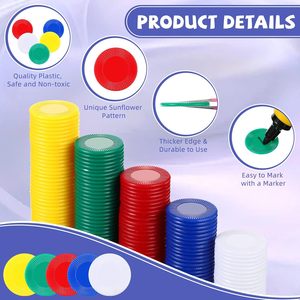 Fichas de Juego de Plástico ABS de 22 mm, 1000 Unidades, 5 Colores, para Contar en Juegos de Bingo - Product Image 3