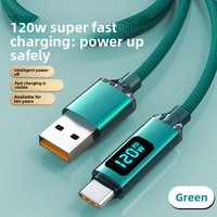 Cable de Datos Tipo-C Trenzado de Nailon Jingyao, Carga Súper Rápida de 120W 6A, Compatible con Teléfonos Honor