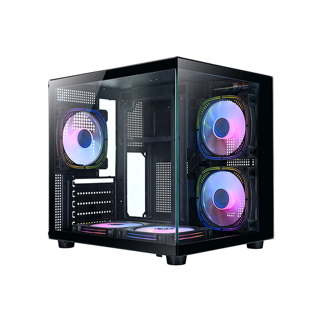 M-ATX Computer Gaming Case ARGB OEM Chassis With Glass Window Desktop PC Case HD Audio USB3.0 Tempered Glass Computer