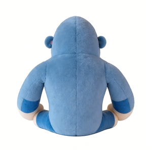 Peluche de gorila azul, peluche de gorila sentado, peluche de gorila adorable, peluche de mono suave, peluche de gorila. - Product Image 2