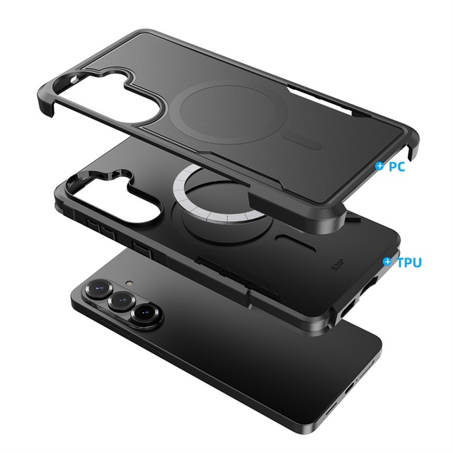 Magnetic Full-Coverage TPU PC Hybrid Wireless Charge Shockproof Luxury Design Phone Case for for S25 Ultra S26 Plus