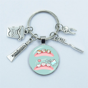 Mới sáng tạo nha sĩ nha khoa Kính Keychain trợ lý nha khoa quà tặng chăm sóc nha khoa Keychain răng nha sĩ Hợp kim kim loại móc chìa khóa - Product Image 2