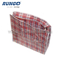 Sac en PP tissé recyclé rayé extra large, durable, écologique, imperméable, réutilisable, avec logo personnalisé, vente en gros directe usine Chine