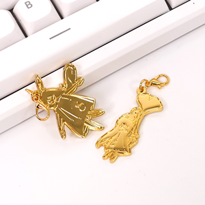 Portachiavi Personalizzato in Ottone Massiccio, Ciondolo Estetico <span class=keywords><strong>per</strong></span> Borsa, Regalo Unico <span class=keywords><strong>per</strong></span> <span class=keywords><strong>Lei</strong></span>, Accessorio <span class=keywords><strong>per</strong></span> Zaino, Design a Forma Personalizzata - Product Image 2