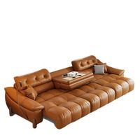 Canapé intelligent personnalisable, style moderne du milieu du siècle, canapé modulaire en cuir pour salon