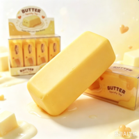 Jouet Squishy Bâton de Beurre Réaliste et Adorable, Doux à Remontée Lente, Design Amusant en Forme d'Aliment, Anti-Stress, Amusant pour Enfants, Cadeaux de Fête