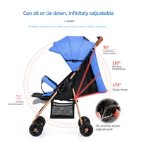 Poussette légère en métal pour enfants, pliable, capacité de charge de 20 kg, 0-3 ans, design simple de voiture, fonction assise et couchée