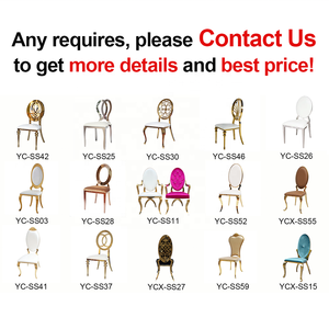 Chaise ronde en acier inoxydable doré avec dossier en O, en cuir blanc, pour événements extérieurs, mariages, banquets et réceptions <span class=keywords><strong>de</strong></span> luxe - Product Image 6