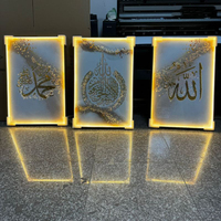 Décoration de Salon Toile Murale LED Marbre Doré Motif Diamant Affiche Scandinave Peinture Calligraphie Islamique Moderne Encadrée