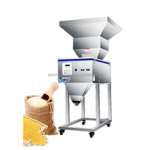 Máquina de llenado de pesaje semiautomática de 100-3000G para gránulos/arroz/Café, nueva condición para bolsas de embalaje de bebidas, tolva grande