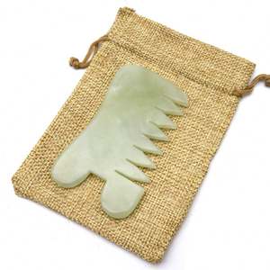 Chino Xiuyan Jade Gua Sha herramienta de masaje de raspado Jade verde <span class=keywords><strong>Guasha</strong></span> para antienvejecimiento <span class=keywords><strong>Guasha</strong></span> peine Jade - Product Image 2
