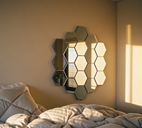 Copper Free Silver Coated Mirror on Float Glass, Round Self-Adhesive Wall Mirror for Guest Toilet, Mail Order Packing