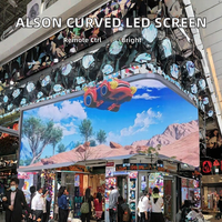 Layar LED Lengkung Luar Ruangan P4 IP67 Kecerahan 5000cd Signage Digital Fleksibel untuk Iklan Tetap