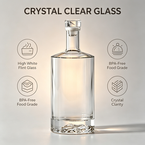 Bouteille à liqueur en verre à fond épais <span class=keywords><strong>de</strong></span> 500 ml, nouveauté, avec <span class=keywords><strong>bouchon</strong></span> en liège, options d'impression sérigraphique et <span class=keywords><strong>de</strong></span> gravure pour l'emballage <span class=keywords><strong>de</strong></span> la tequila - Product Image 2