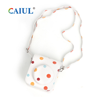 Sac à bandoulière souple en cuir PU mignon pour appareil photo, étui de protection pour Fujifilm Instax Mini 12, idéal pour les fêtes ou l'usage quotidien