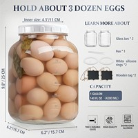 Lot de 2 bocaux Mason en verre transparent de 1 gallon à large ouverture avec joint en silicone pour la fermentation et le stockage alimentaire (vente en gros)