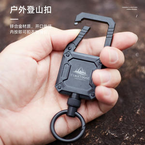 Mosquetón Retráctil Yuantoose de Aleación de Zinc, Capacidad de Carga de 2 kg, Gancho Cuadrado Negro para Exteriores, para Camping y Viajes - Product Image 2