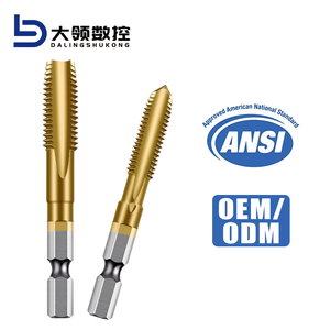 DL OEM ANSI-HSS6542 M2 六角軸ストレートフルートタップねじ切りダイスツールシャープチップタッピングメトリックねじタップ右/左/中性ねじ - Product Image 1