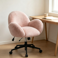 Chaise de bureau ergonomique en velours rose CARLFOED au design moderne, nouvelle chaise de bureau à domicile avec des caractéristiques de confort