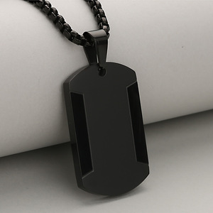 Ciondolo Personalizzabile in Acciaio Inossidabile con Design a Puzzle Creativo a Doppia Faccia, Targhetta Quadrata per Uomo, Logo Personalizzabile - Product Image 6
