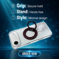 Support de téléphone portable magnétique rotatif à 360 degrés rouge cerise, en alliage d'aluminium et ABS, modèle tendance, vente chaude
