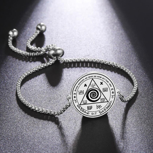 Talisman magique porte-bonheur d'Abraxas pour contrôler votre vie avec les esprits, meilleure amulette pour l'argent, bracelet pendentif en acier inoxydable - Product Image 3