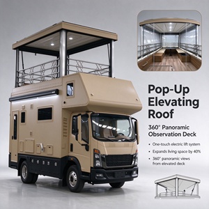 <span class=keywords><strong>Camping</strong></span>-<span class=keywords><strong>car</strong></span> de luxe classe C avec toit surélevé, intérieur en cuir vert olive, revêtement en aluminium, plancher en bois, quatre saisons - Product Image 2