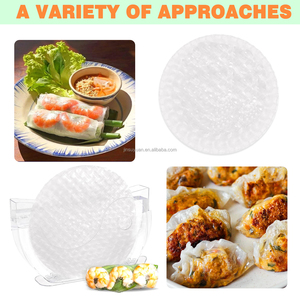 Papier à rouleaux de printemps, feuilles de pâte à tarte de 8,6 pouces, sans additifs, comestibles, 300g, papier de riz non-OGM pour la cuisson - Product Image 4
