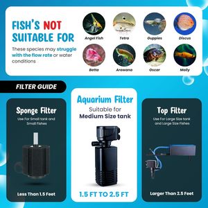 Filtro de Acuario Premium de 15W, Sistema de Purificación de Agua para Peceras con Bomba de Alta Eficiencia, Filtración Mecánica y Biológica - Product Image 4