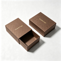 Boîte à tiroir personnalisée en carton recyclé avec lamination mate et logo estampé à chaud, boîte cadeau rigide de qualité supérieure pour cadeaux d'affaires