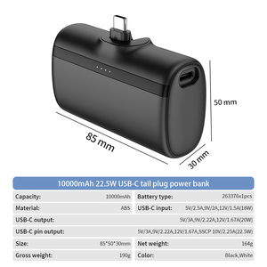 Batería Externa Mini Cápsula Personalizada con Pantalla Luminosa, Carga Rápida USB-C de 20W con Conector de Carga - Product Image 5