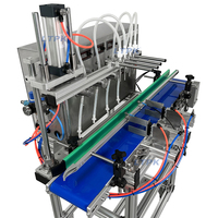 Machine de Remplissage Automatique de Bouteilles de Liquide Cosmétique Oral à Pompe Magnétique, Sauce Soja, 4 Têtes Horizontale, Quatre Buses