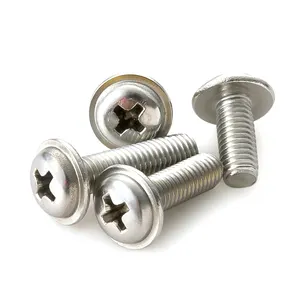 Factory A2 A4 stainless thread phillips pan washer head machine cross screw for TV