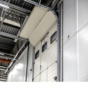 Porte sectionnelle industrielle en acier galvanisé à chaud, directement de l'usine, avec porte piétonne intégrée, certifiée CE, pour entrepôt - Product Image 5
