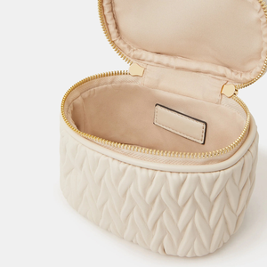 <span class=keywords><strong>Estuche</strong></span> <span class=keywords><strong>de</strong></span> Maquillaje Portátil <span class=keywords><strong>de</strong></span> Viaje <span class=keywords><strong>de</strong></span> Alta Calidad, <span class=keywords><strong>de</strong></span> Lujo, en PU Crema, con Cierre, Elegante y Duradero <span class=keywords><strong>para</strong></span> <span class=keywords><strong>Mujer</strong></span> - Product Image 2