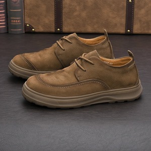 Zapatos Casuales de Cuero Genuino para Hombre, Estilo Vintage, Versátiles, Transpirables, de Caña Baja, con Cordones, para Uso Diario, Cómodos, Novedad 2026 - Product Image 1